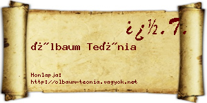 Ölbaum Teónia névjegykártya